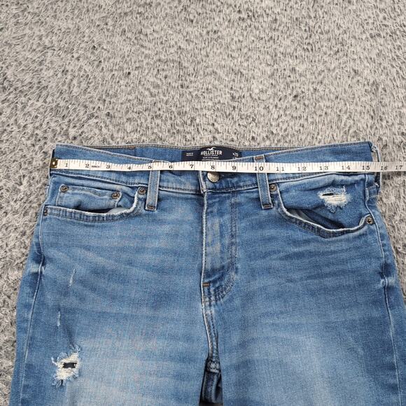 Hollister Jeans Men 29X30 Blue Slim Straight Distressed Normcore Advanced Flex - Picture 6 of 10